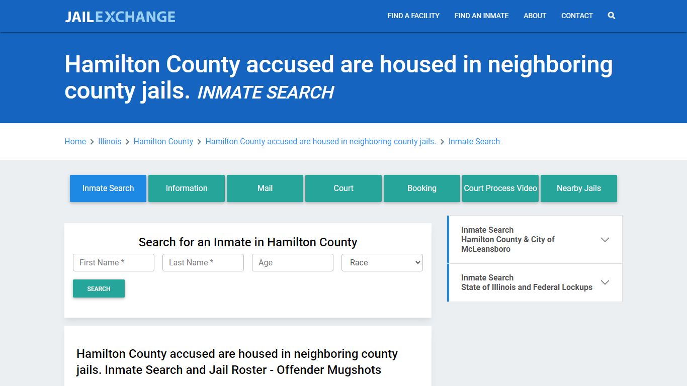 Hamilton County accused are housed in neighboring county jails., IL ...